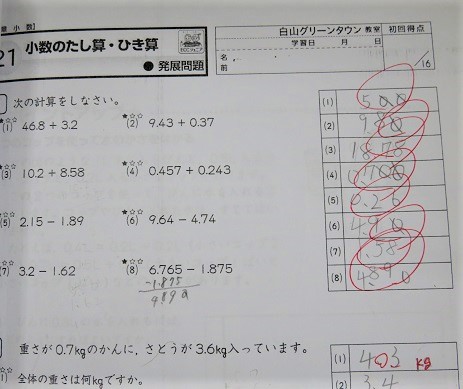 1月16日（水）レッスン内容