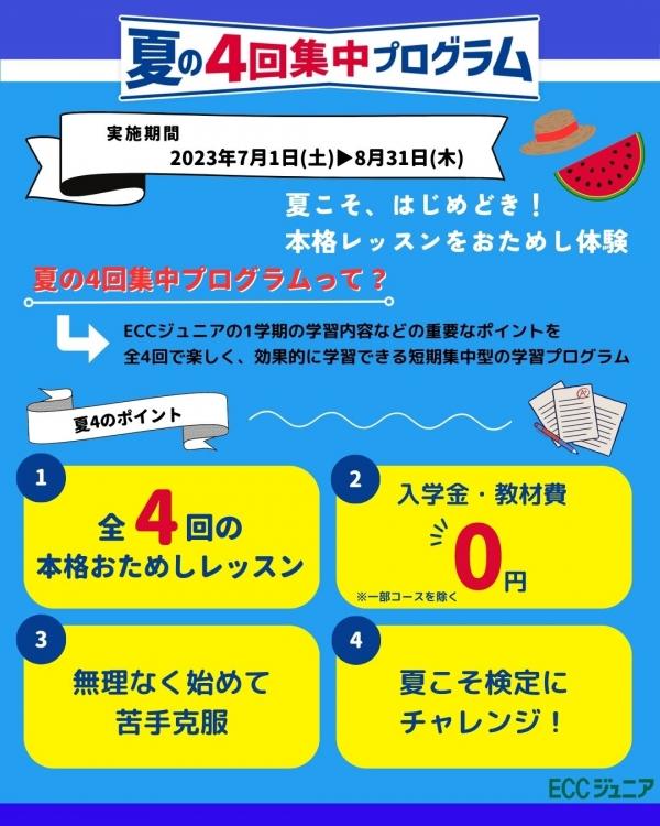 【小学4～6年生クラス】夏の4回集中プログラム実施日