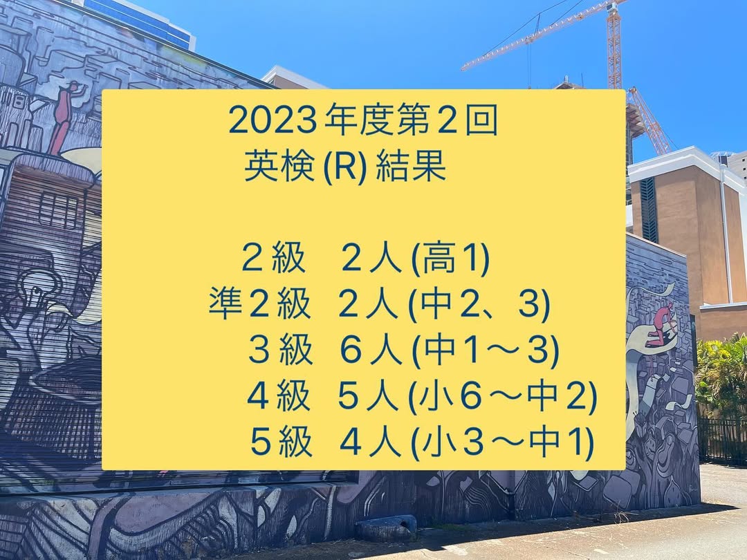 2023年度2回英検Ⓡ結果