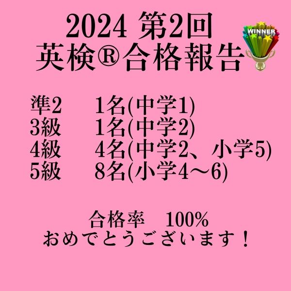 英検®合格報告　2024第2回