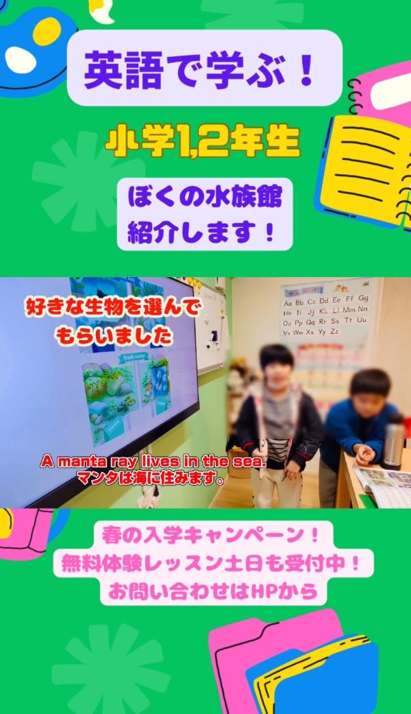 小学1,2年生PFクラス、ぼくの水族館を紹介します！