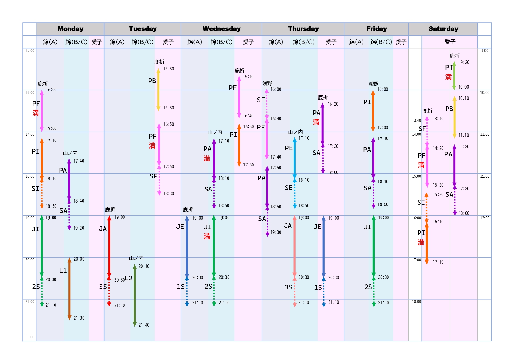 2025年度　生徒募集タイムテーブル