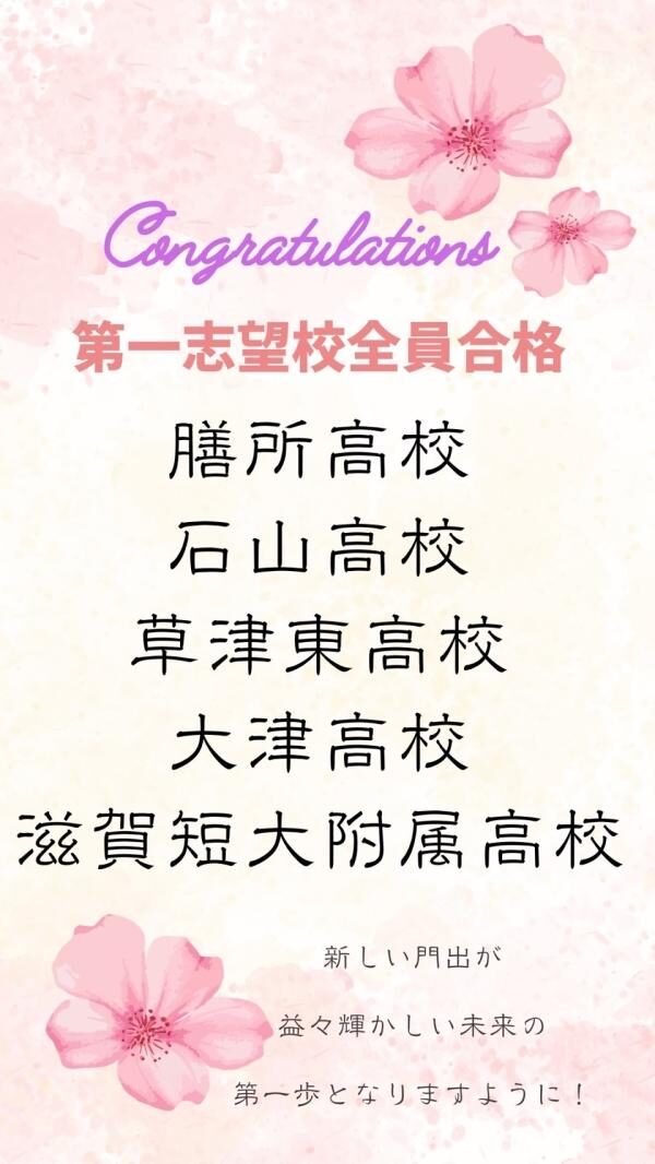 高校全員合格おめでとう！
