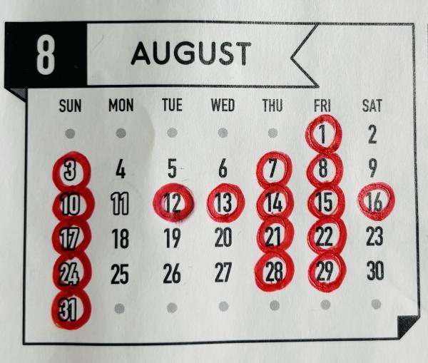 8月スケジュール