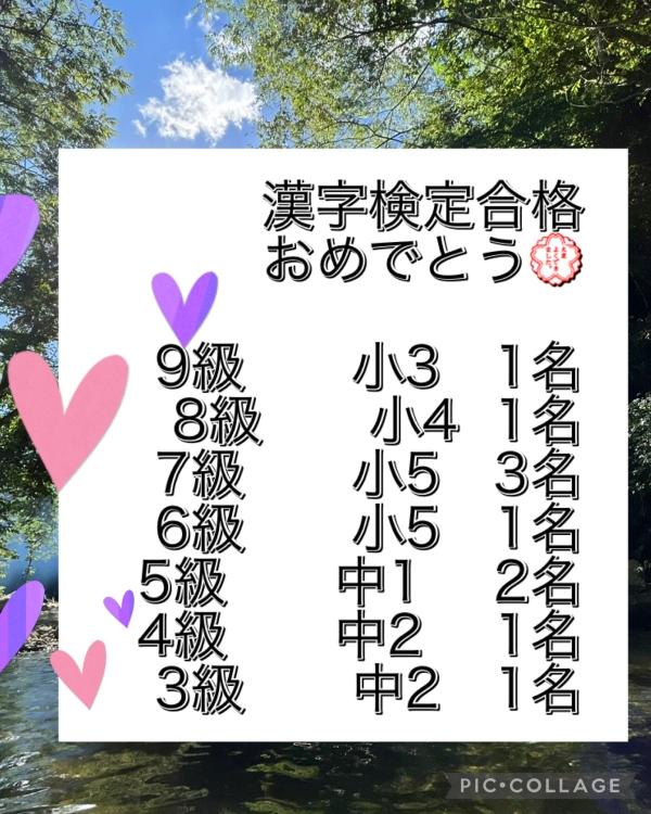 漢検®合格おめでとう！