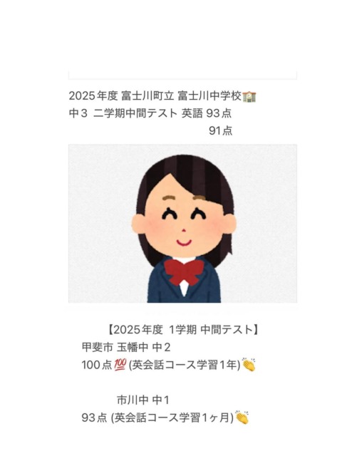 定期テスト結果