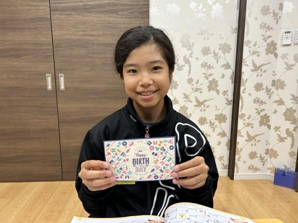 10月9日　Happy Birthday! 初めてカードもらったよ！