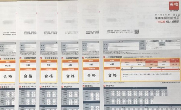 英検®︎合格おめでとう！2021第1回