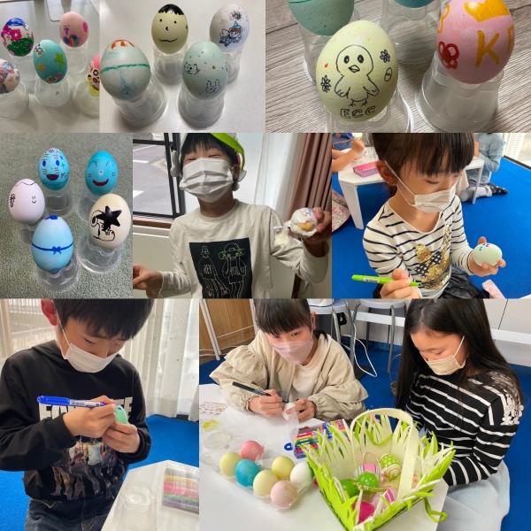 ht231768 3月最終レッスンはイースターパーティー。カラフルな卵をデコレーション。エッグハントは隠すのも探すのみんな大好き