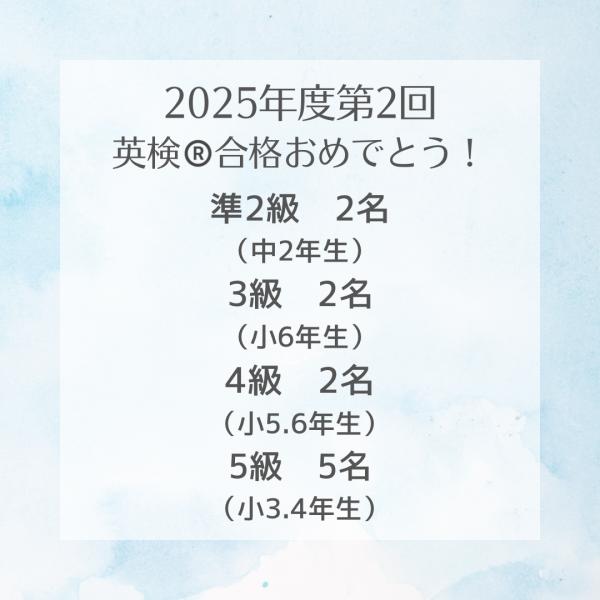 英検®合格おめでとう！