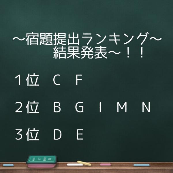 ～宿題対決最終ランキング～