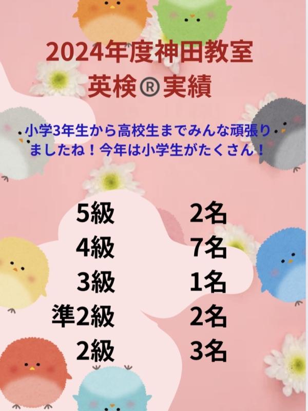 2024年度　ECC神田教室英検Ⓡ実績