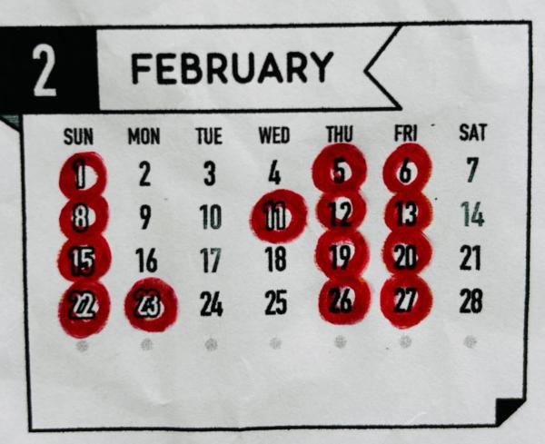 2月のスケジュール
