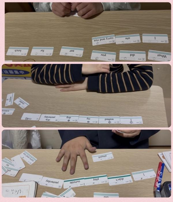 単語カードの並べ替え作文