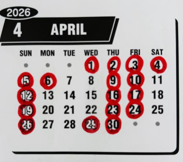 4月スケジュール