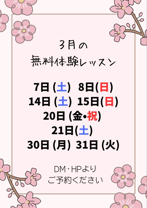 無料体験レッスン実施中