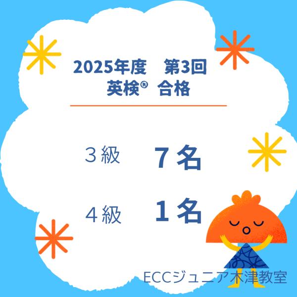 2025年度　第3回　英検®︎合格おめでとう！