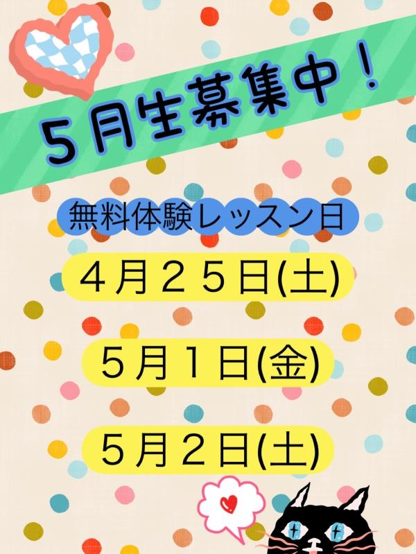 無料体験レッスン日程☆