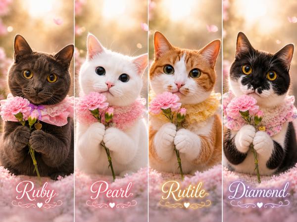 ht281330 愛猫Ruby , Pearl , Rutile ＆ Diamond ♪