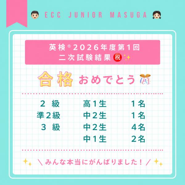 2026年度春英検®︎面接試験結果！