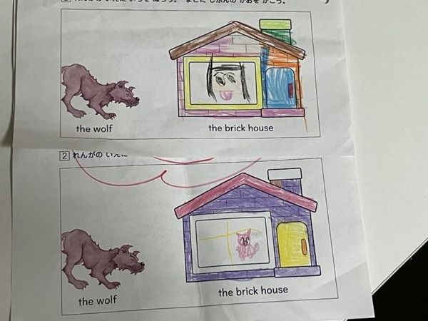 ht772453 幼児クラス、三匹のこぶたの劇発表をしました！めっちゃうまく英語のセリフが言えました！